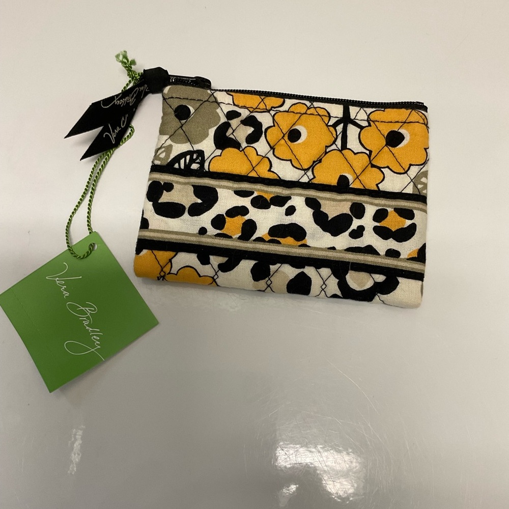Vera Bradley Go Wild Yellow Pouch/ Coin Purse / Wallet— NEW rare
